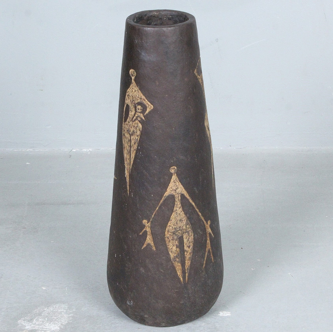 Große Künstlervase / Bodenvase der 1970er Jahre.