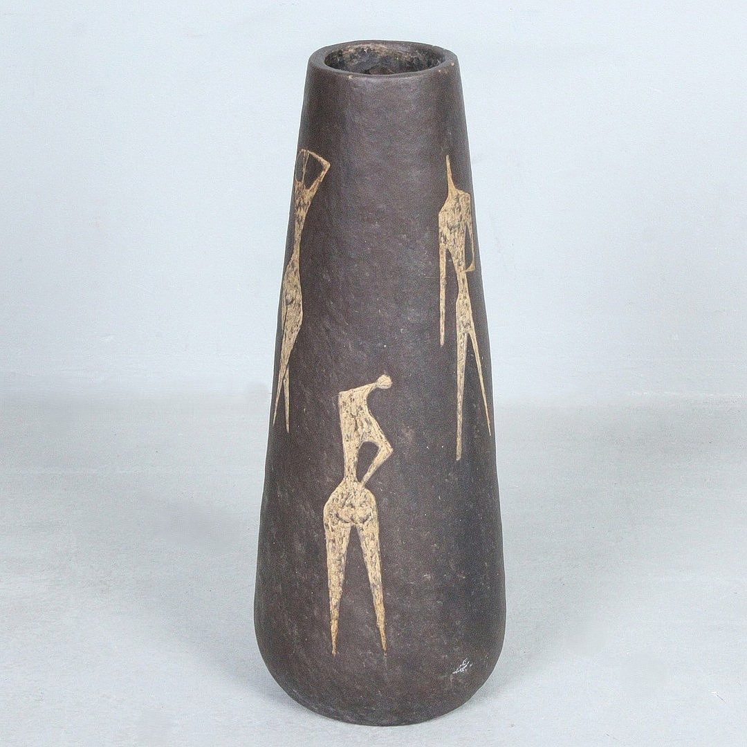 Große Künstlervase / Bodenvase der 1970er Jahre.