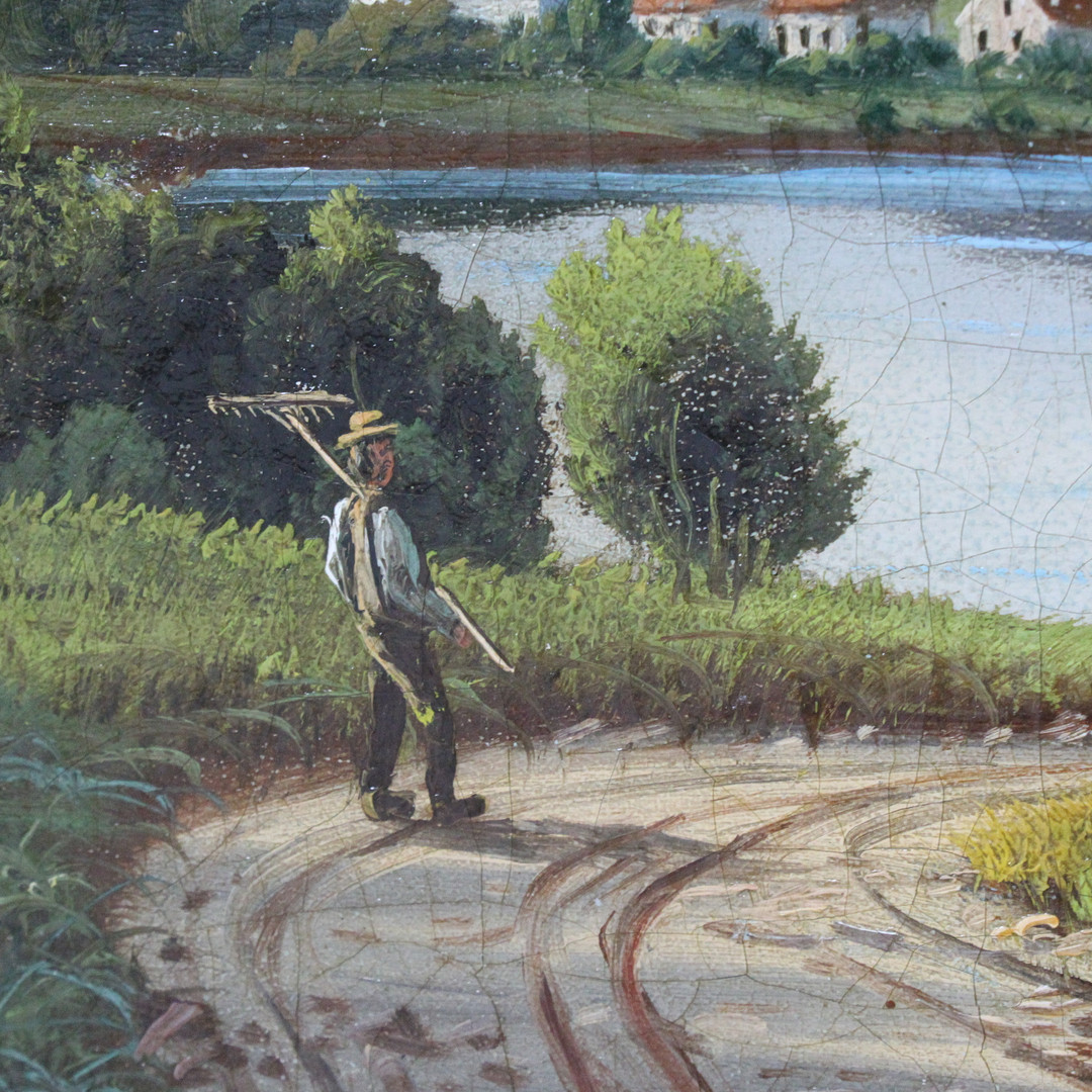 Unbekannter Künstler. 'Lillebælt und Middelfart', 1894, Öl auf Leinwand, monogrammiert.