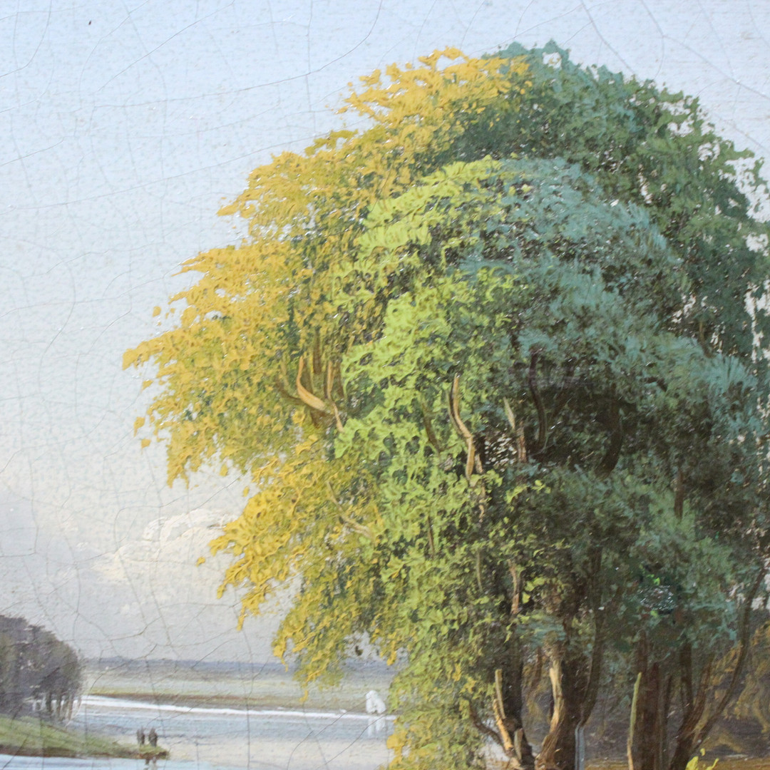 Unbekannter Künstler. 'Lillebælt und Middelfart', 1894, Öl auf Leinwand, monogrammiert.