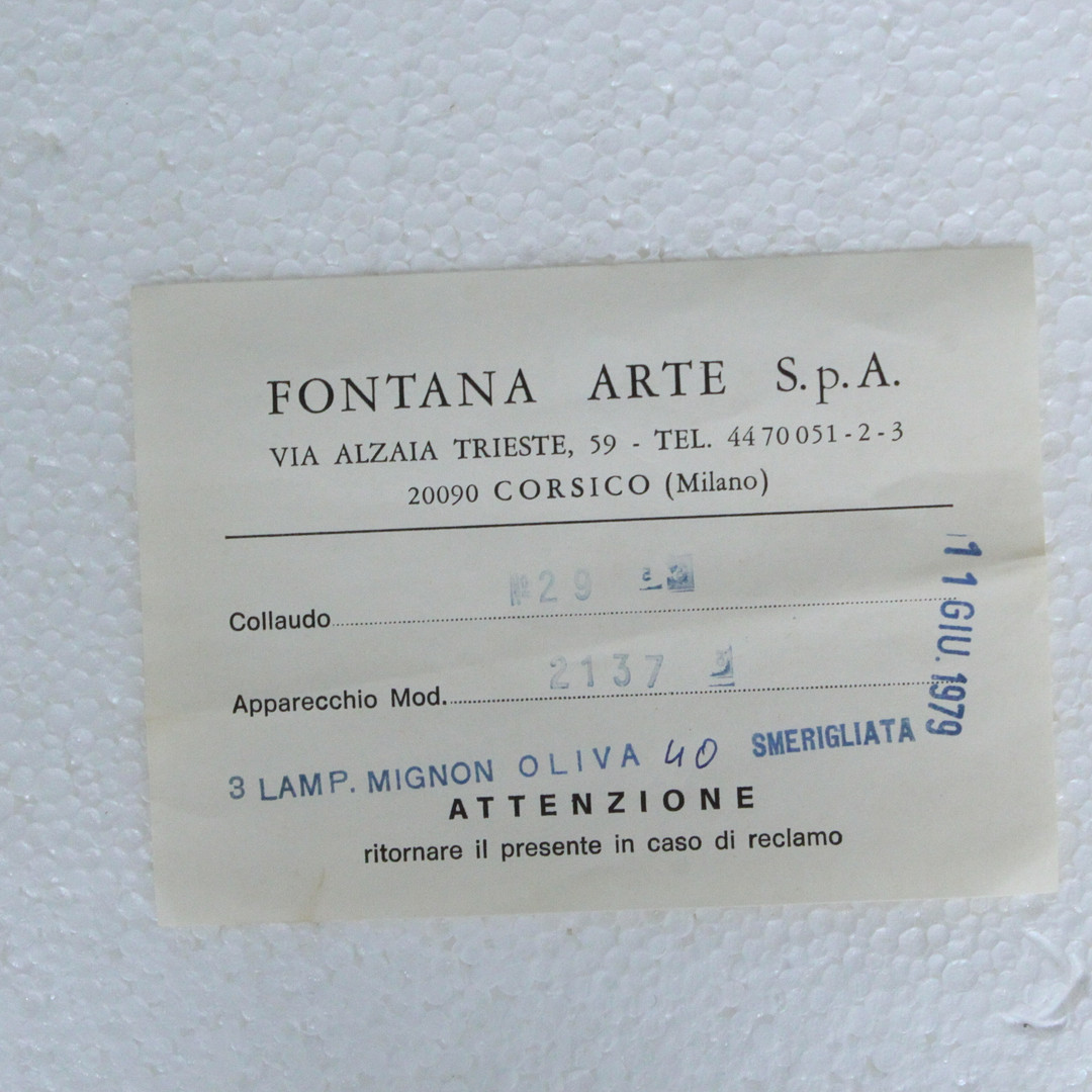 Fontana Arte. Paar Wandleuchten aus Glas, Modell '2137', Italien.