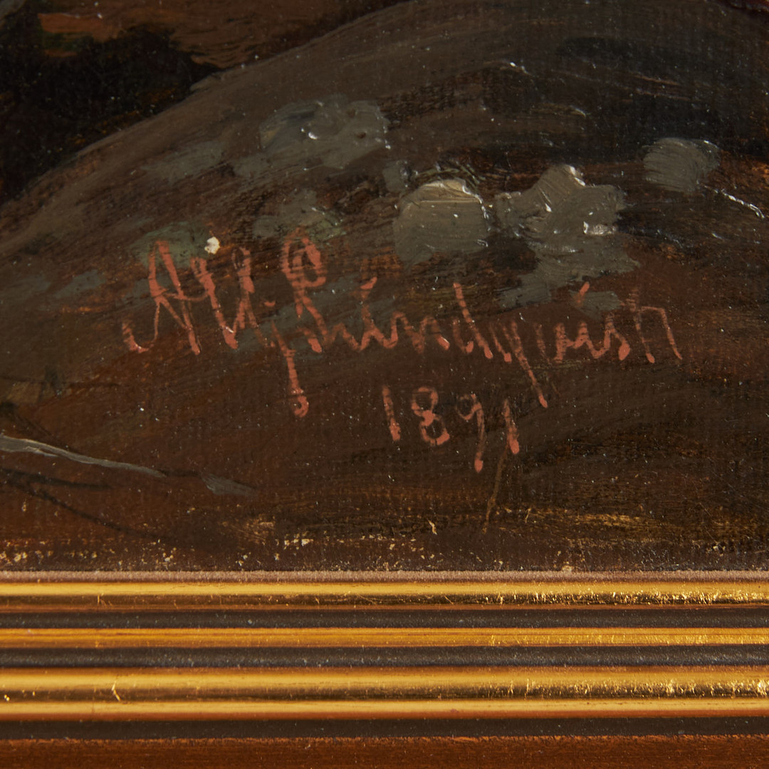 AXEL HJALMAR LINDQVIST (1843-1917), Skogsglänta, olja på duk, signerad och daterad 1891.