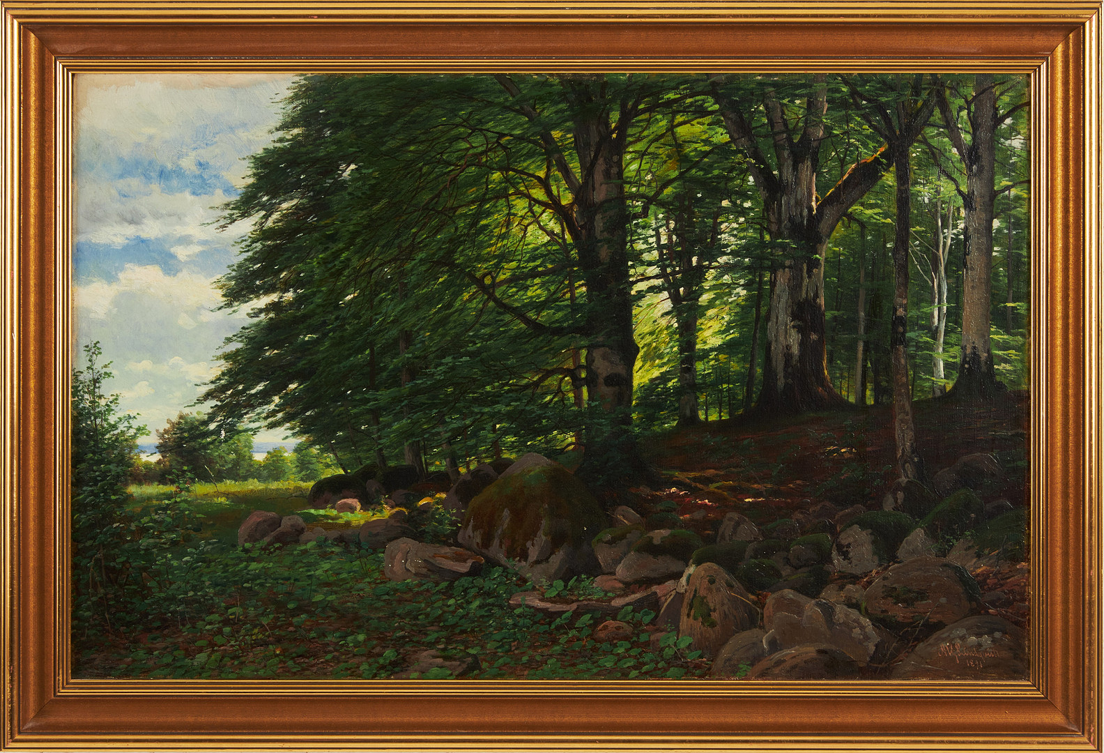 AXEL HJALMAR LINDQVIST (1843-1917), Skogsglänta, olja på duk, signerad och daterad 1891.