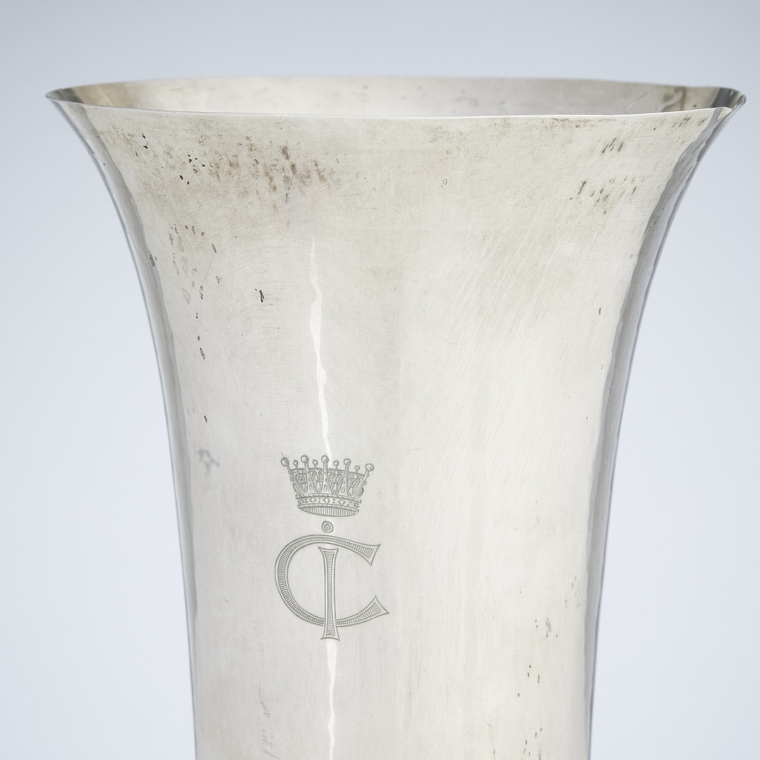 GEORG JENSEN. Bägare, silver, Köpenhamn 1918. Med monogram för Prins Carl och Prinsessan Ingeborg - Hertigen och Hertiginnan av Wästergötland.