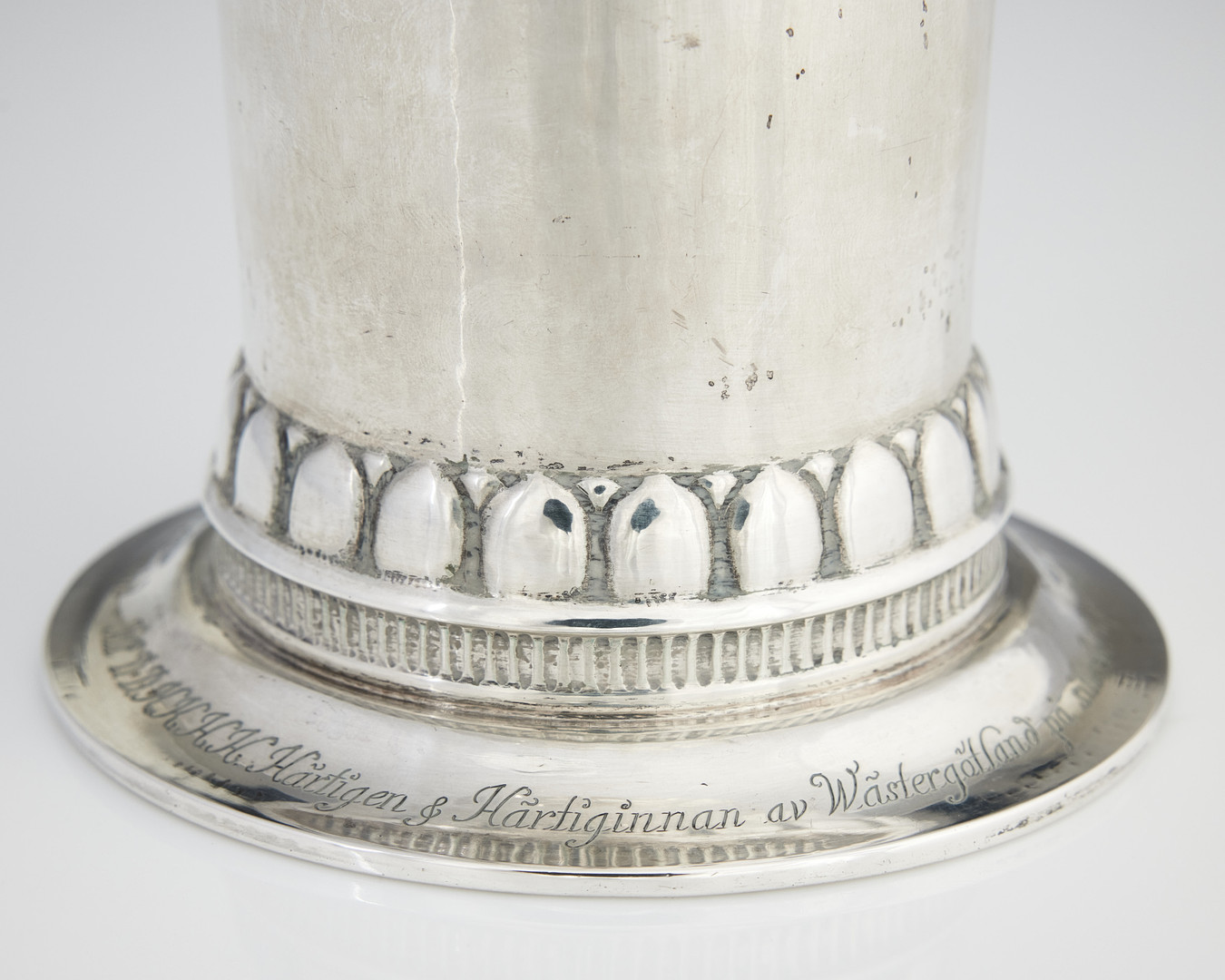GEORG JENSEN. Bägare, silver, Köpenhamn 1918. Med monogram för Prins Carl och Prinsessan Ingeborg - Hertigen och Hertiginnan av Wästergötland.