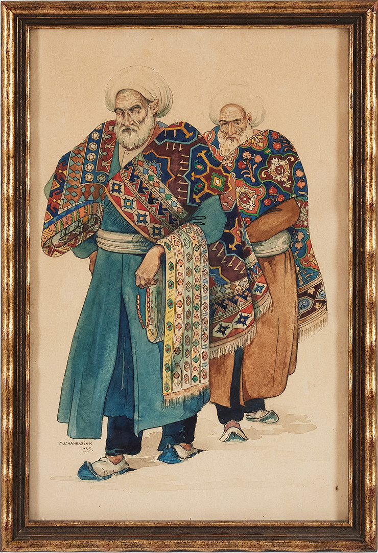 MISHA CHAHBAZIAN. Figurkomposition, akvarell, signerad och daterad 1935.