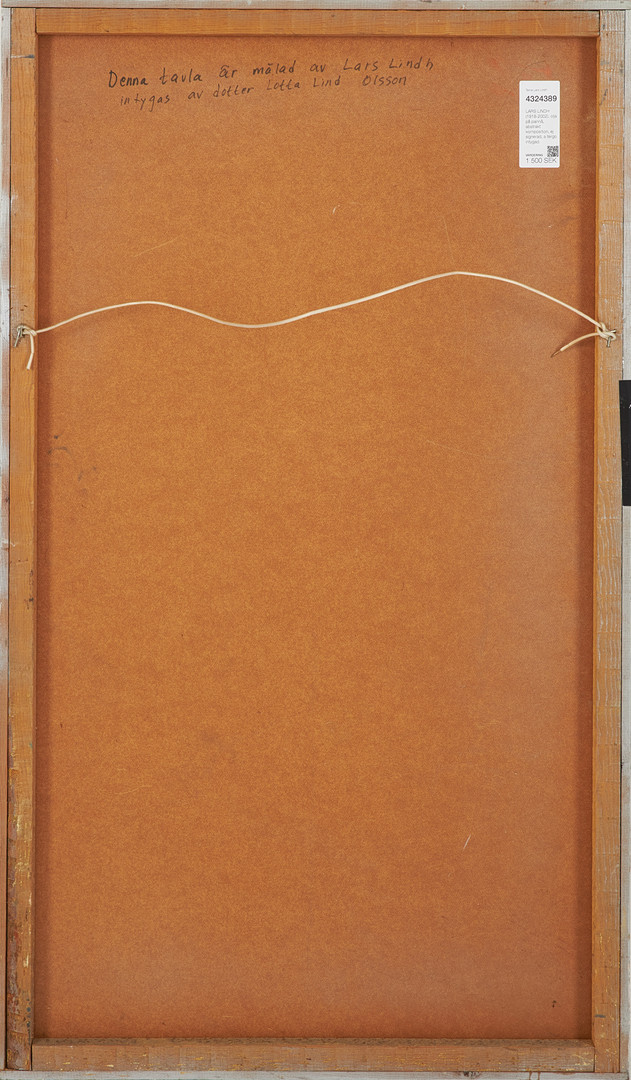 LARS LINDH (1918-2002). olja på pannå, abstrakt komposition, ej signerad, a tergo intygad.