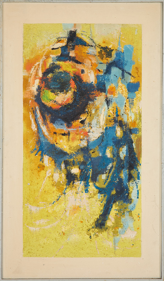 LARS LINDH (1918-2002). olja på pannå, abstrakt komposition, ej signerad, a tergo intygad.