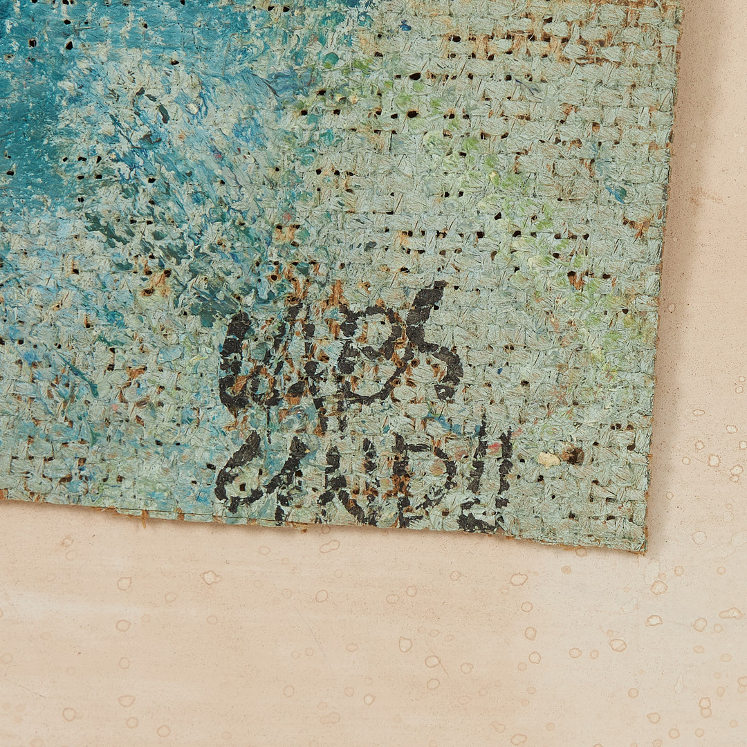 LARS LINDH (1918-2002). olja på duk uppfodrad på pannå, abstrakt komposition, signerad.