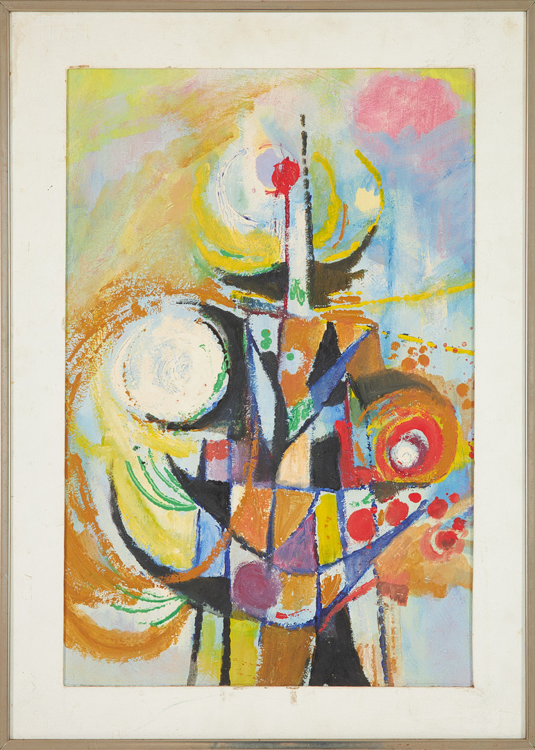 LARS LINDH (1918-2002). olja på pannå, abstrakt komposition, ej signerad, a tergo intygad.