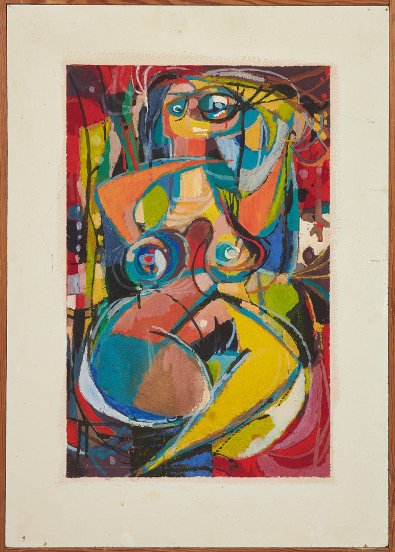LARS LINDH (1918-2002). gouache på pannå, motiv med kvinnofigur, ej signerad, a tergo intygad.