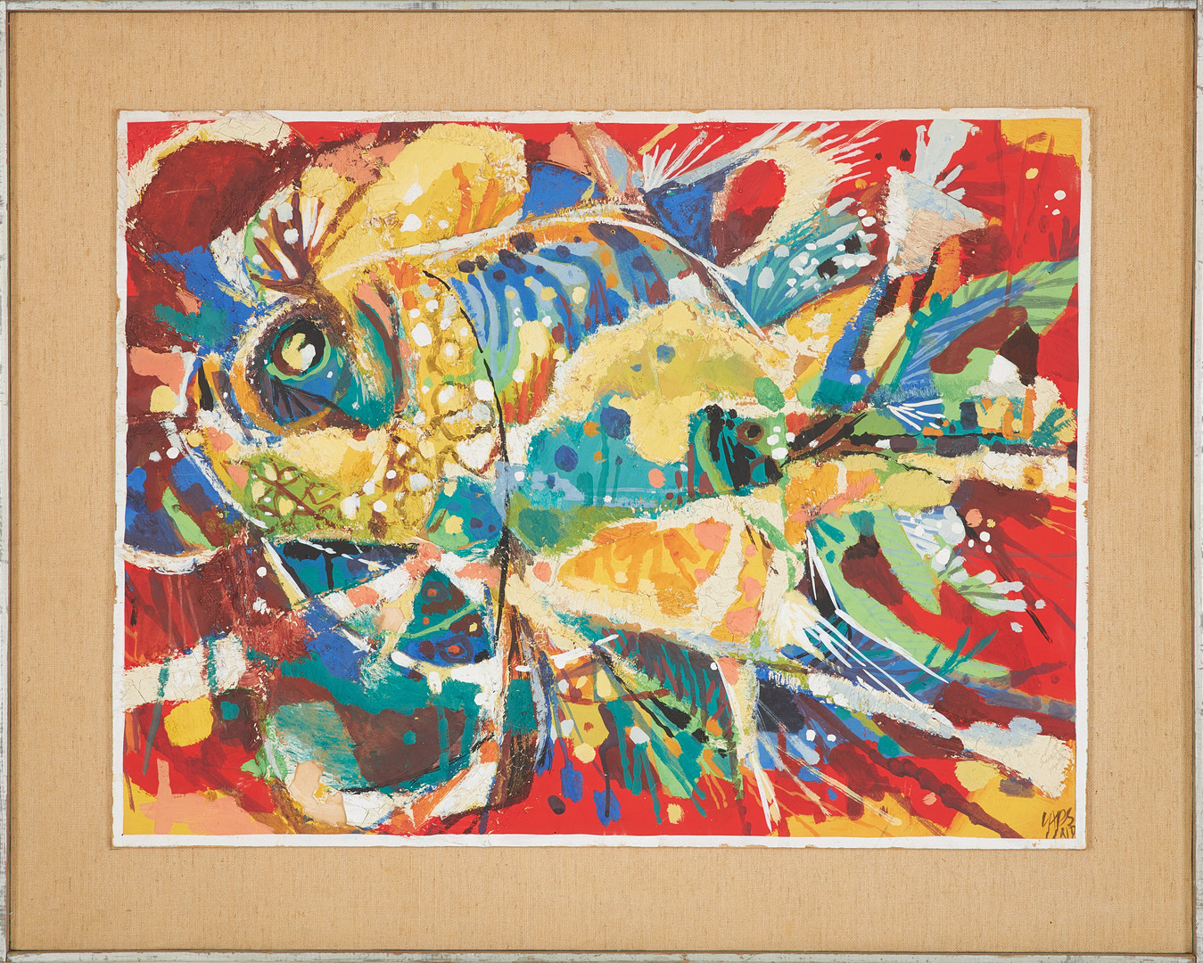 LARS LINDH (1918-2002). olja på pannå, motiv med fisk, signerad.