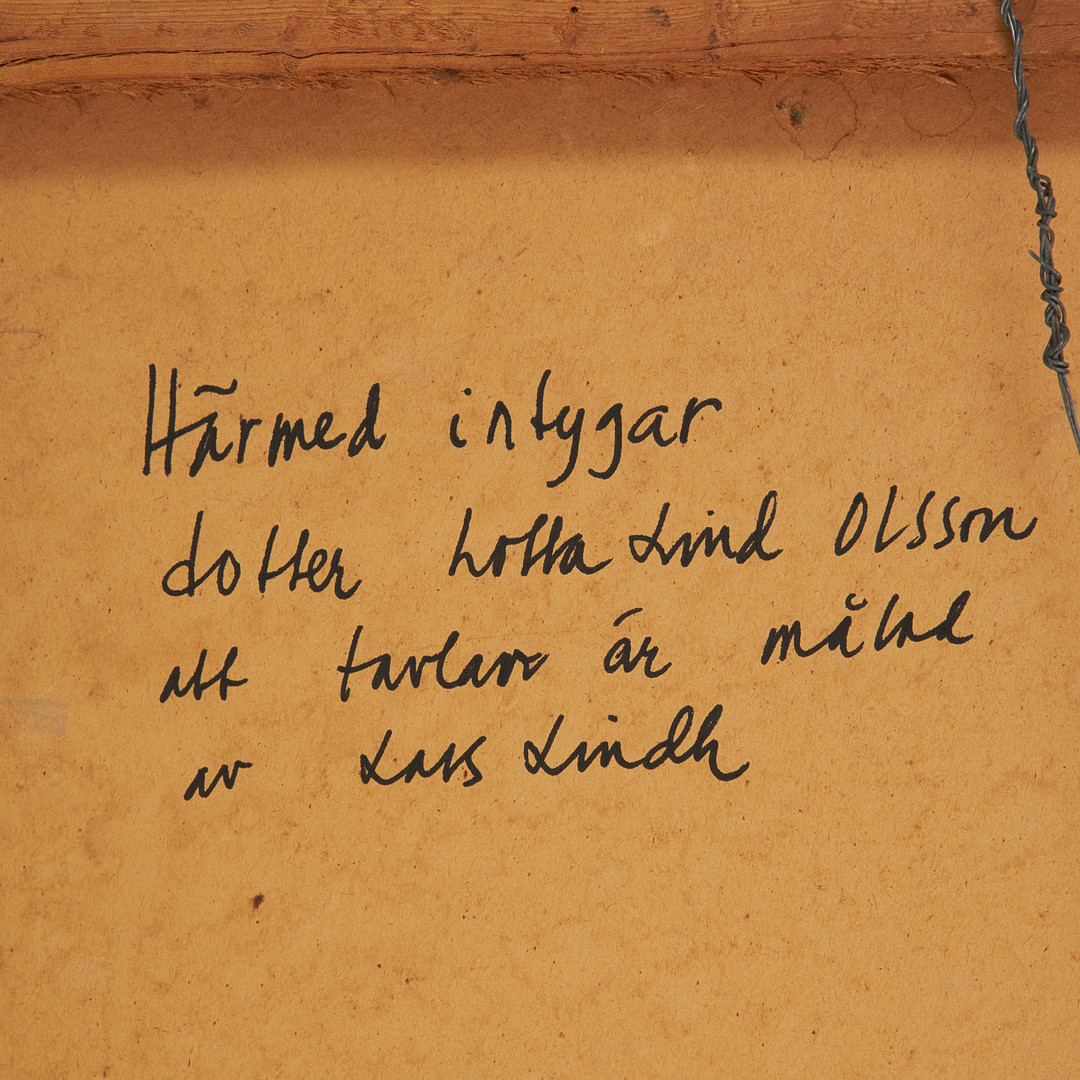 LARS LINDH (1918-2002). olja på pannå, abstrakt komposition, ej signerad, a tergo intygad.