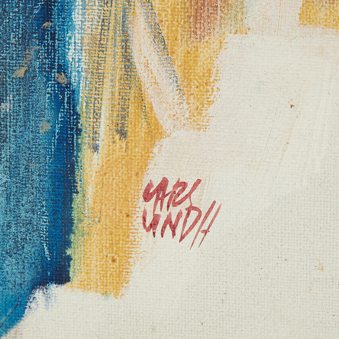 LARS LINDH (1918-2002). olja på duk uppfodrad pannå, abstrakt komposition, signerad.
