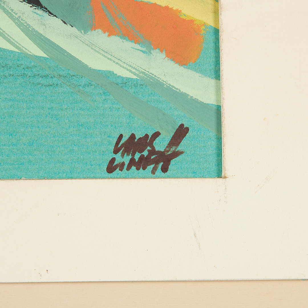 LARS LINDH (1918-2002). gouache på papper, 3 st, abstrakta kompositioner, signerade.