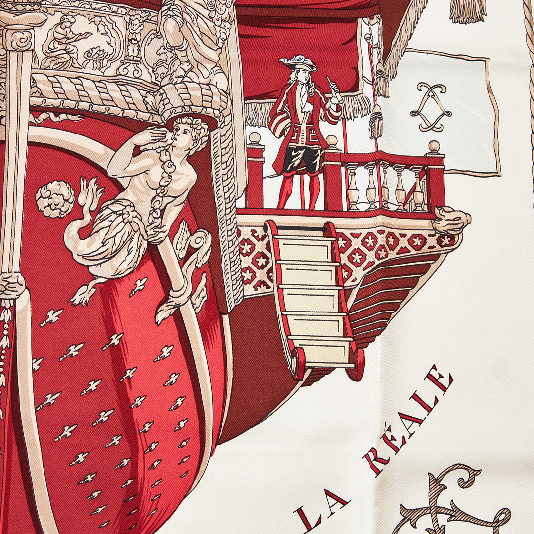 Foulard Carré Hermès La Galère La Reale - Soie Imprimée Animal - 88x88 Cm - Neuf Sans étiquette