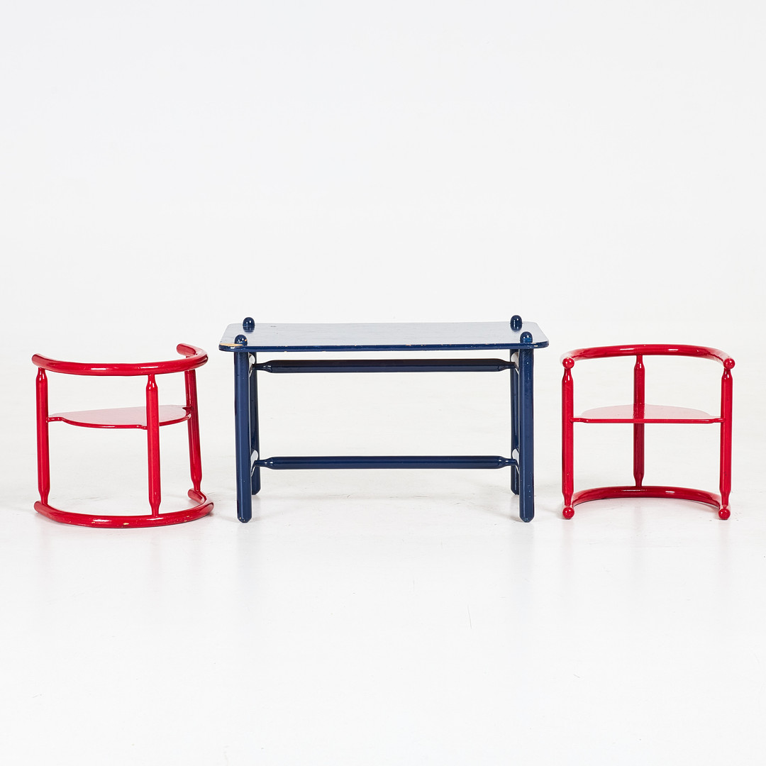 OTTO NIELSEN. barnmöblemang, 3 dlr, bestående av 1 bord samt 2 stolar, IKEA, designat 1963.