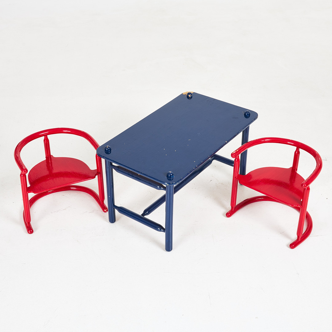 OTTO NIELSEN. barnmöblemang, 3 dlr, bestående av 1 bord samt 2 stolar, IKEA, designat 1963.