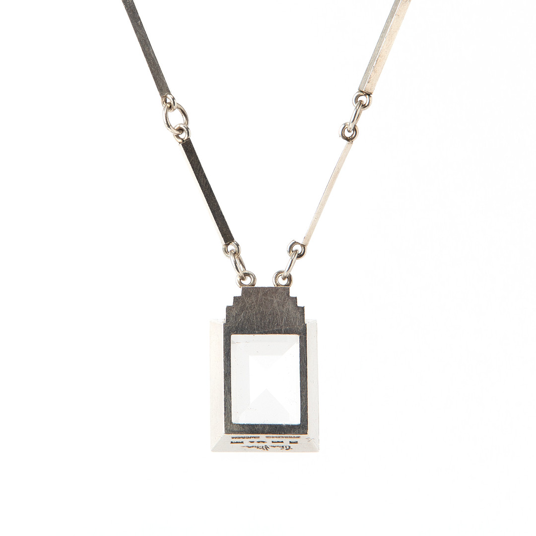 WIWEN NILSSON, collier, sterlingsilver med fasettslipad bergkristall, Lund.
