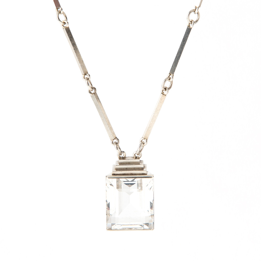 WIWEN NILSSON, collier, sterlingsilver med fasettslipad bergkristall, Lund.