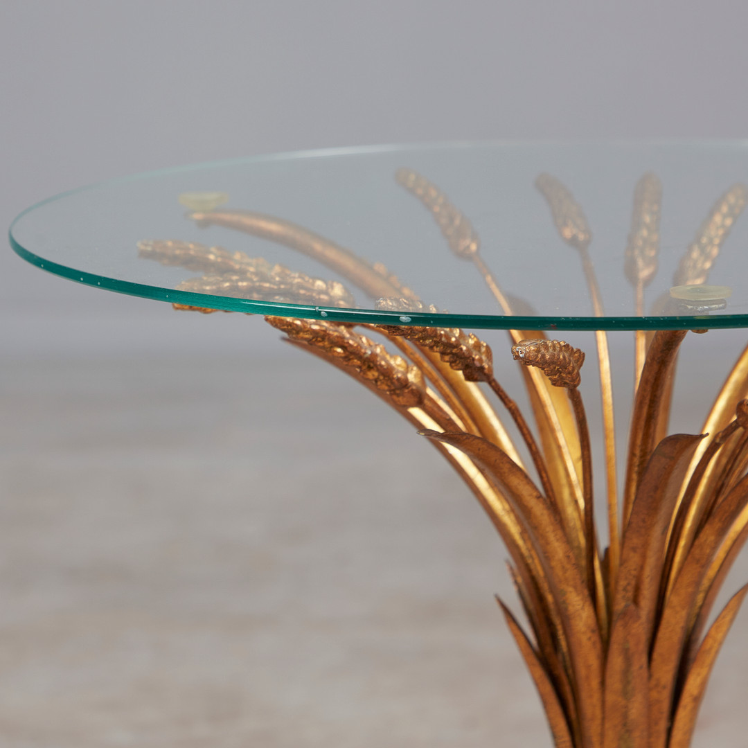 Beistelltisch / 'Coco Chanel Tisch', Messing, Glas, 1950er Jahre, Frankreich.
