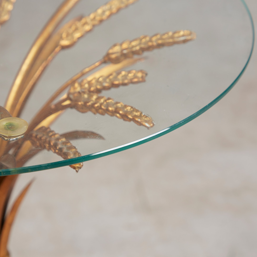 Beistelltisch / 'Coco Chanel Tisch', Messing, Glas, 1950er Jahre, Frankreich.