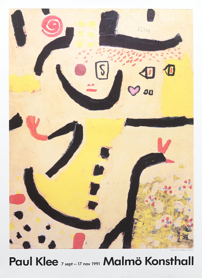 UTSTÄLLNINGSAFFISCH, screentryck, Paul Klee, Malmö Konsthall.