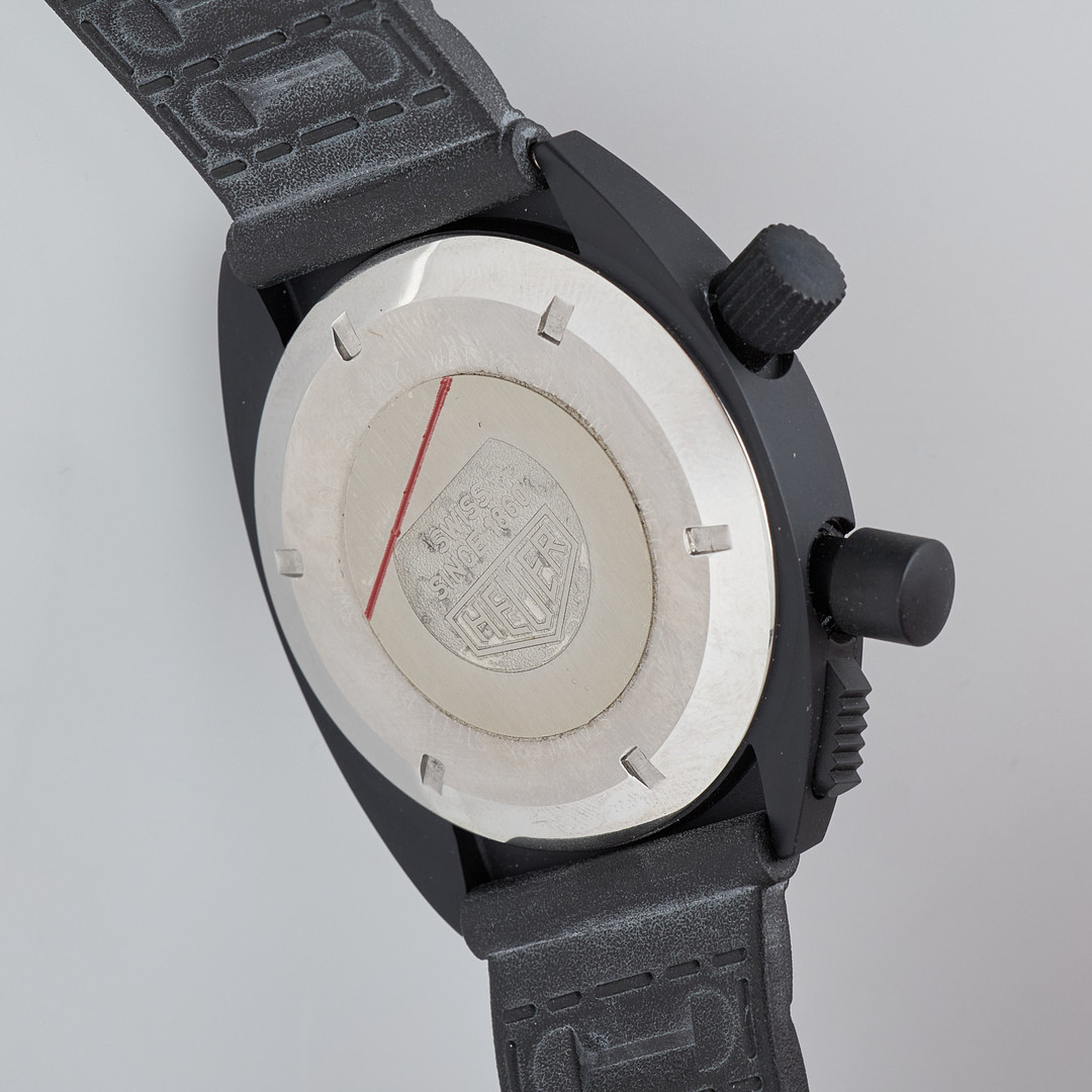 HEUER, Regatta Yachttimer, 44 mm, svart-lackerad, manuell, plexiglas.