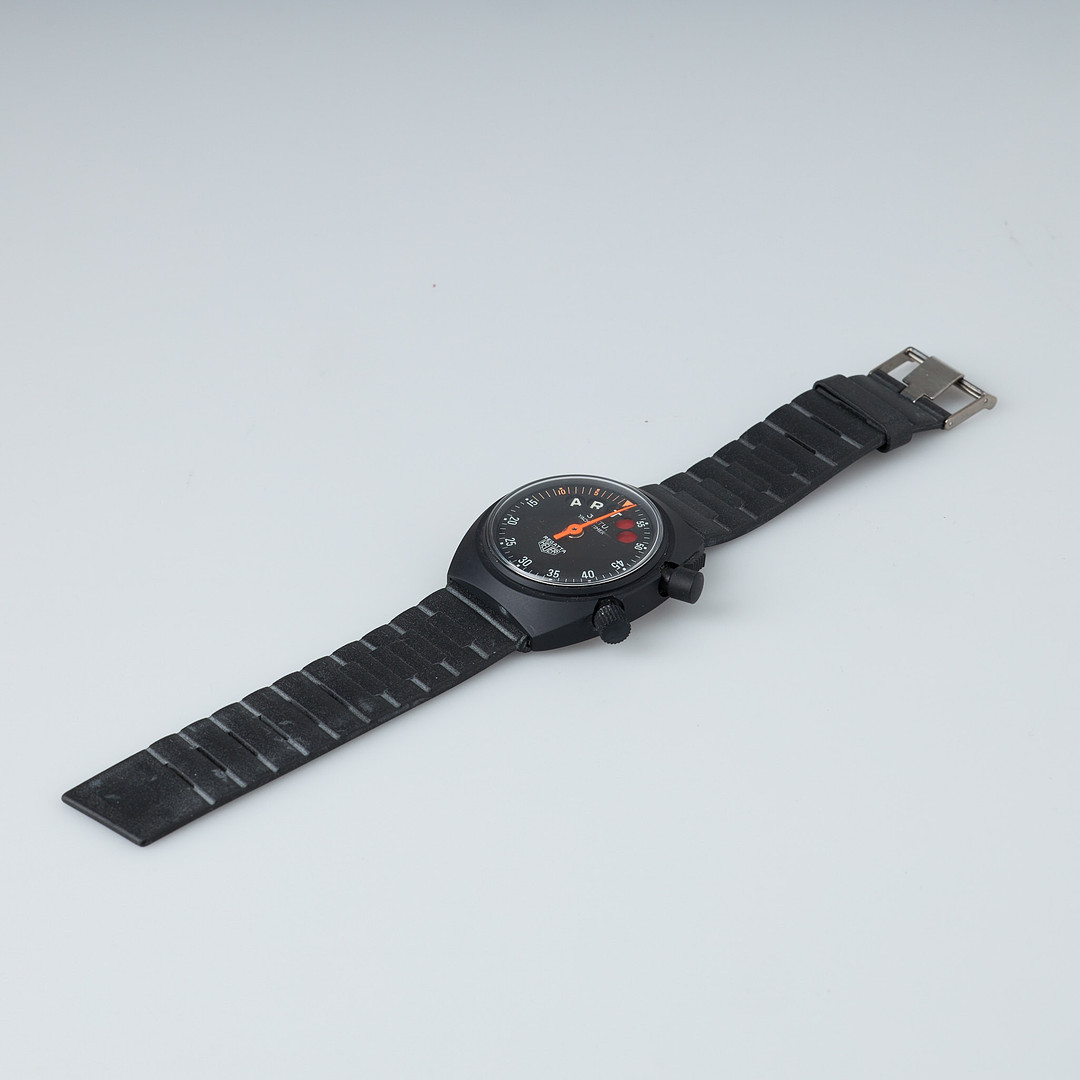 HEUER, Regatta Yachttimer, 44 mm, svart-lackerad, manuell, plexiglas.