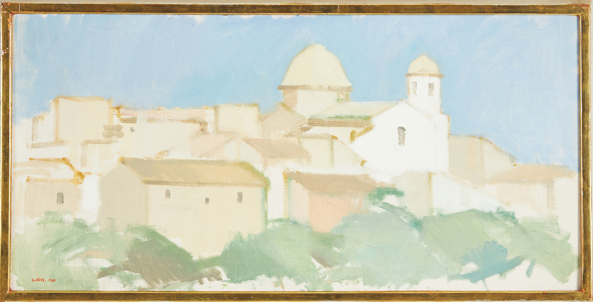 GUSTAV ARNE (SVERIGE, 1925–2011). Stadsvy, olja på duk, signerad, daterad 1960.