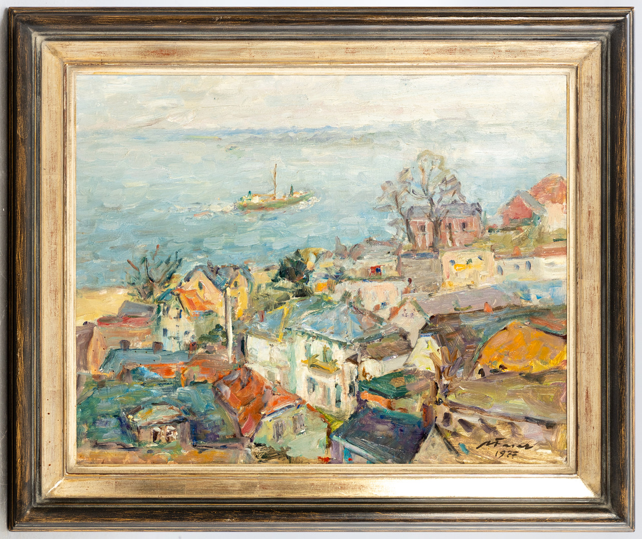 ALBERT FESER (1901-1993). Blick von Blankenese auf die Elbe.