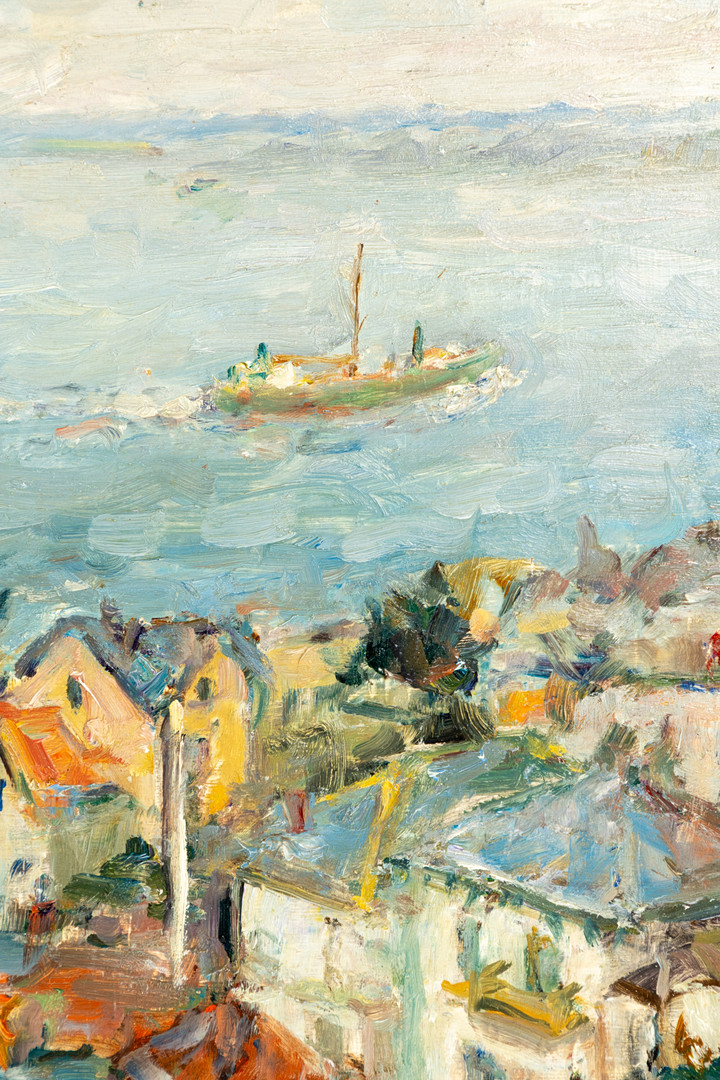 ALBERT FESER (1901-1993). Blick von Blankenese auf die Elbe.