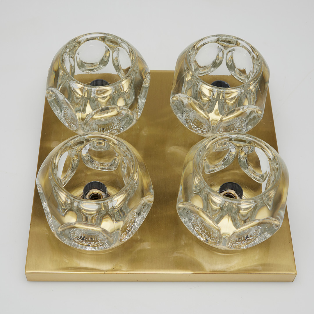 Peill und Putzler, große Deckenleuchte / Wandleuchte, Glas, Modell 'Lichtkugel', Deutschland.