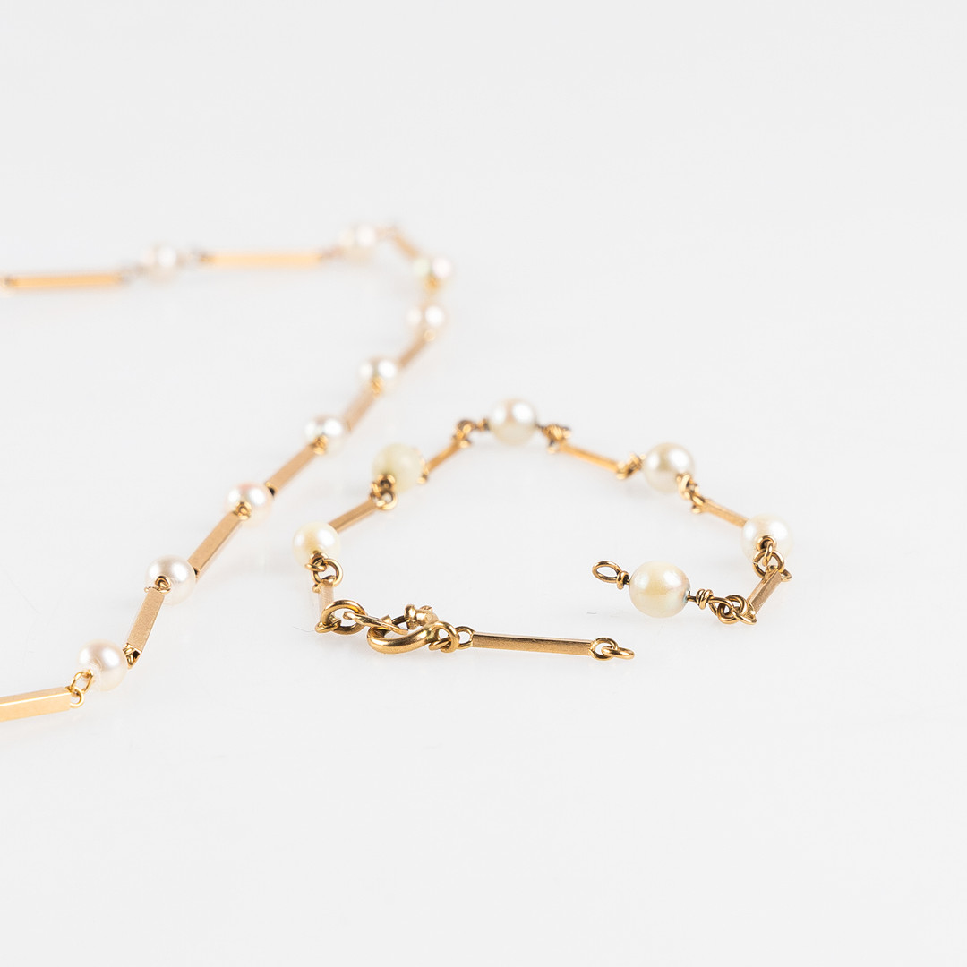 COLLIER OCH ARMBAND, 18K guld.