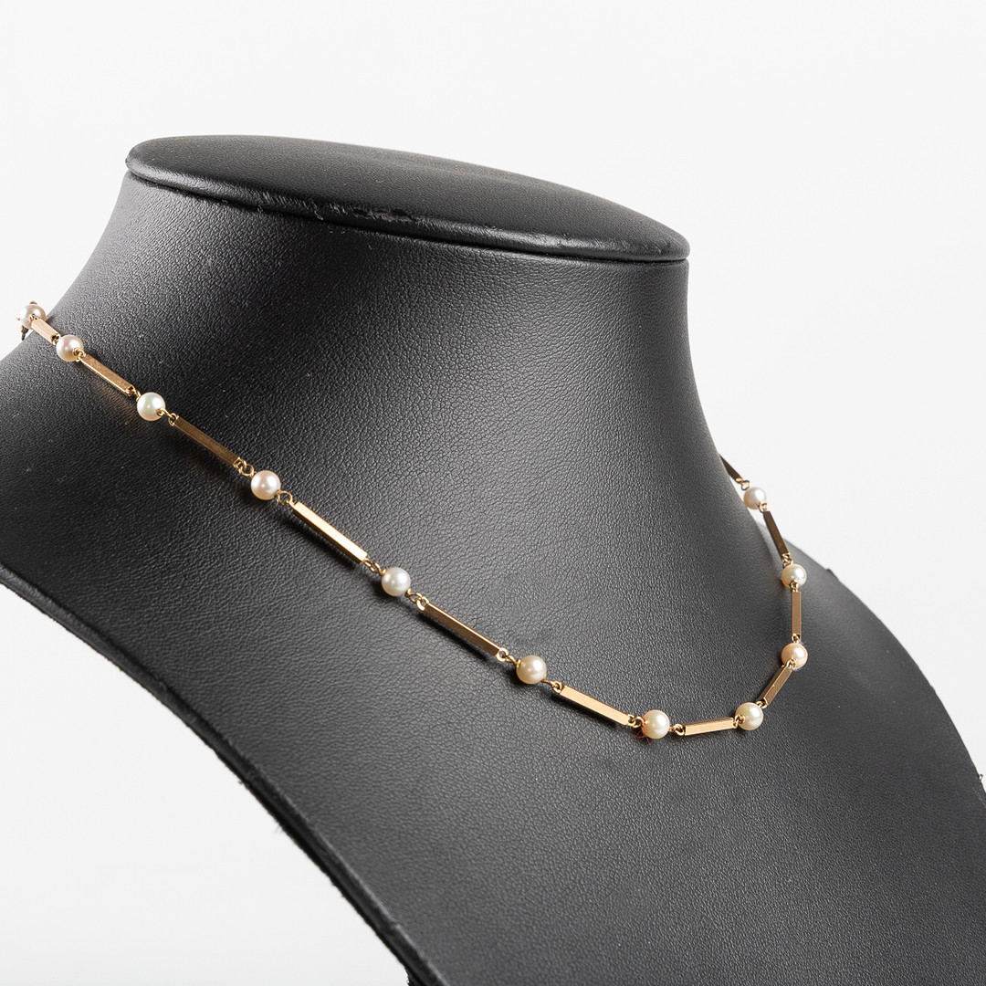 COLLIER OCH ARMBAND, 18K guld.