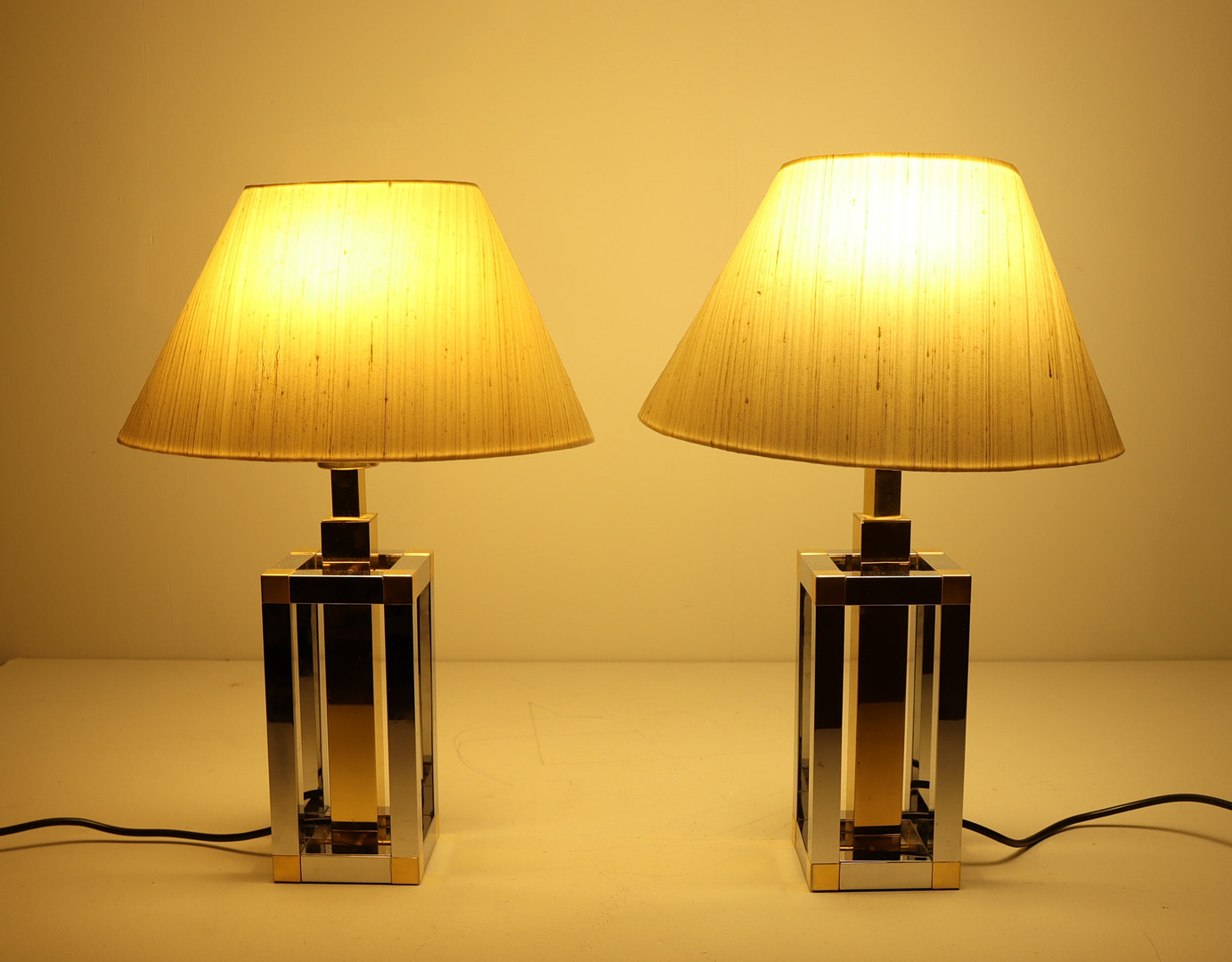 STEPHANE DAVIDTS. 2er Set Tischlampen/Tischleuchten von WKR, Hollywood Regency, Deutschland, 1980er Jahre.