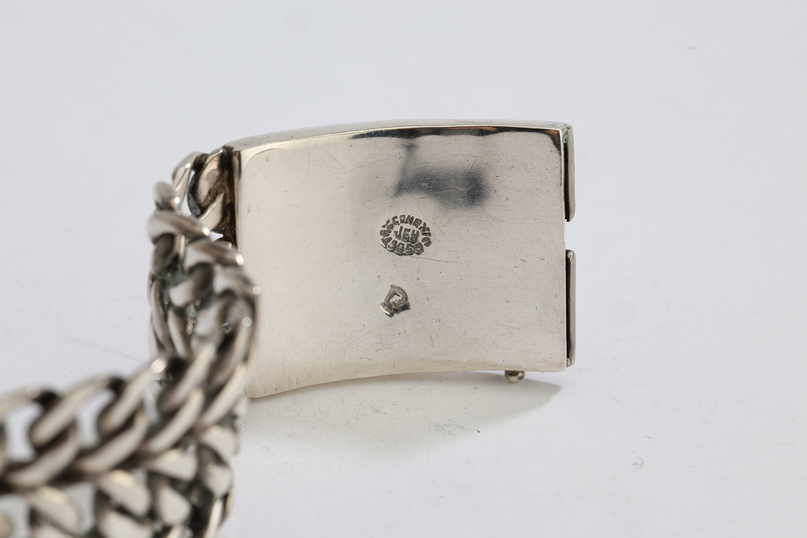 ARMBAND, handgjort, Mexiko, sterlingsilver, manglad treradig pansar.