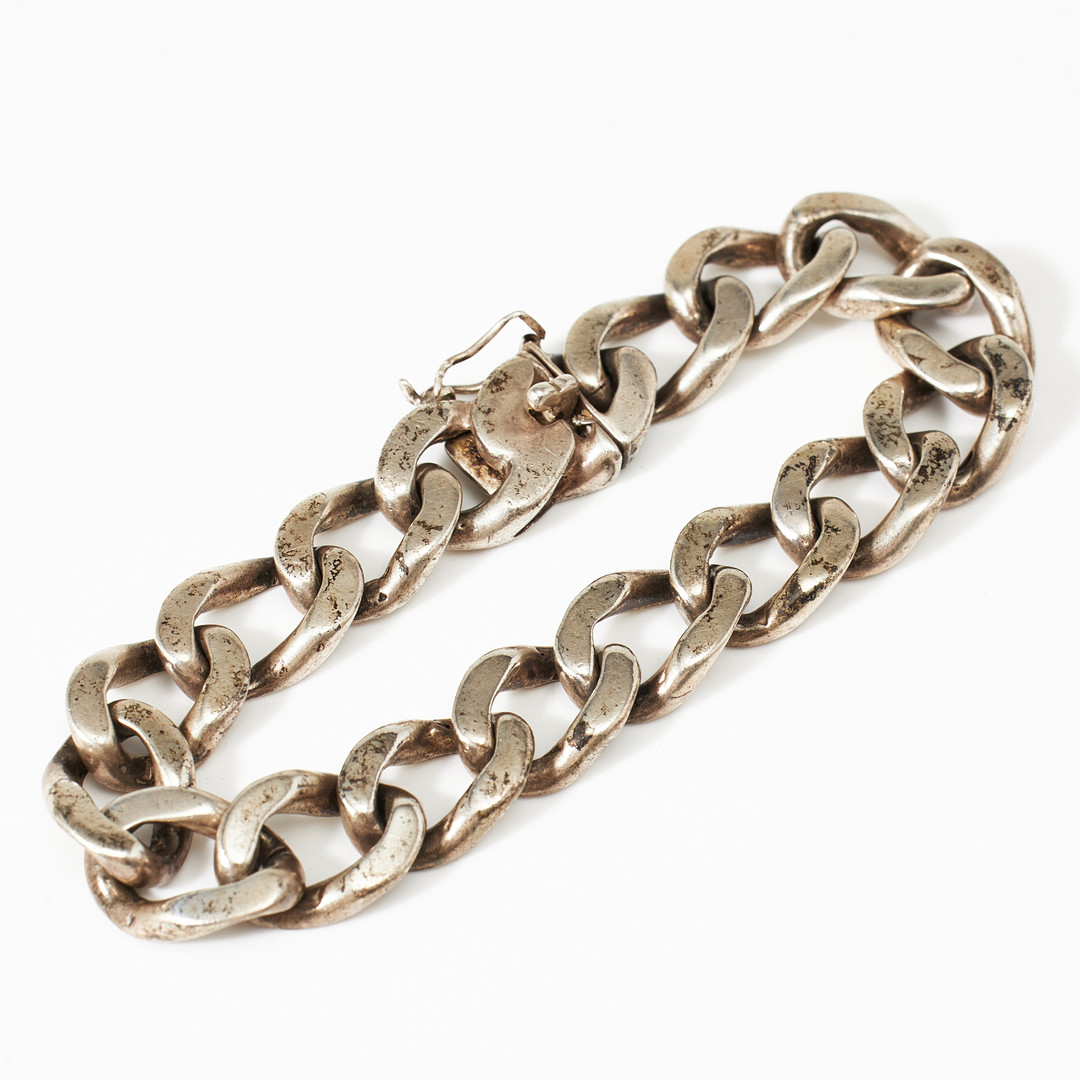 ARMBAND, silver, manglad pansarlänk.