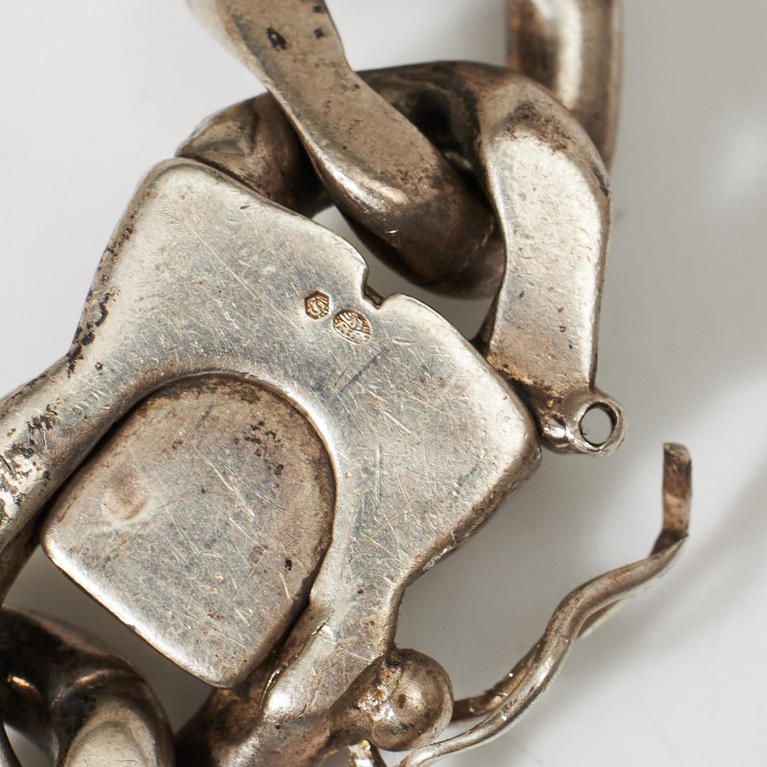 ARMBAND, silver, manglad pansarlänk.