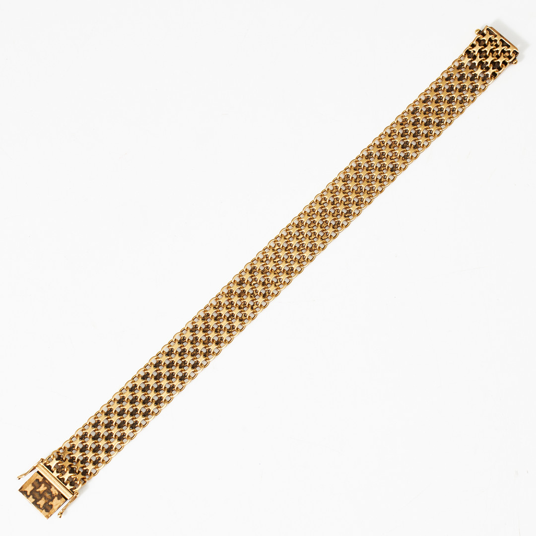 ARMBAND, 18 k guld, x-länk, Esto AB Guldvarufirman, Stockholm 1969.