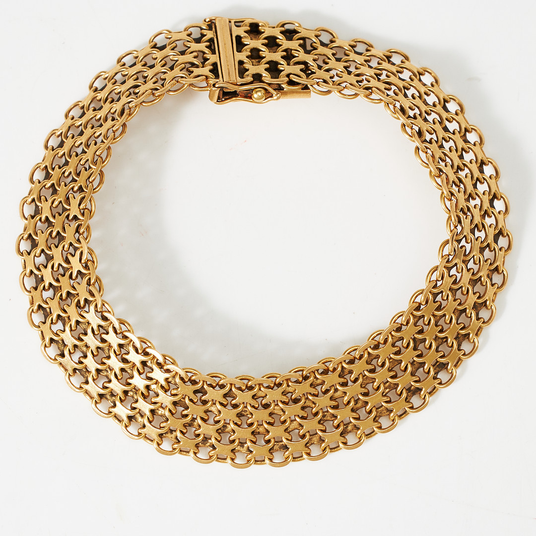 ARMBAND, 18 k guld, x-länk, Esto AB Guldvarufirman, Stockholm 1969.