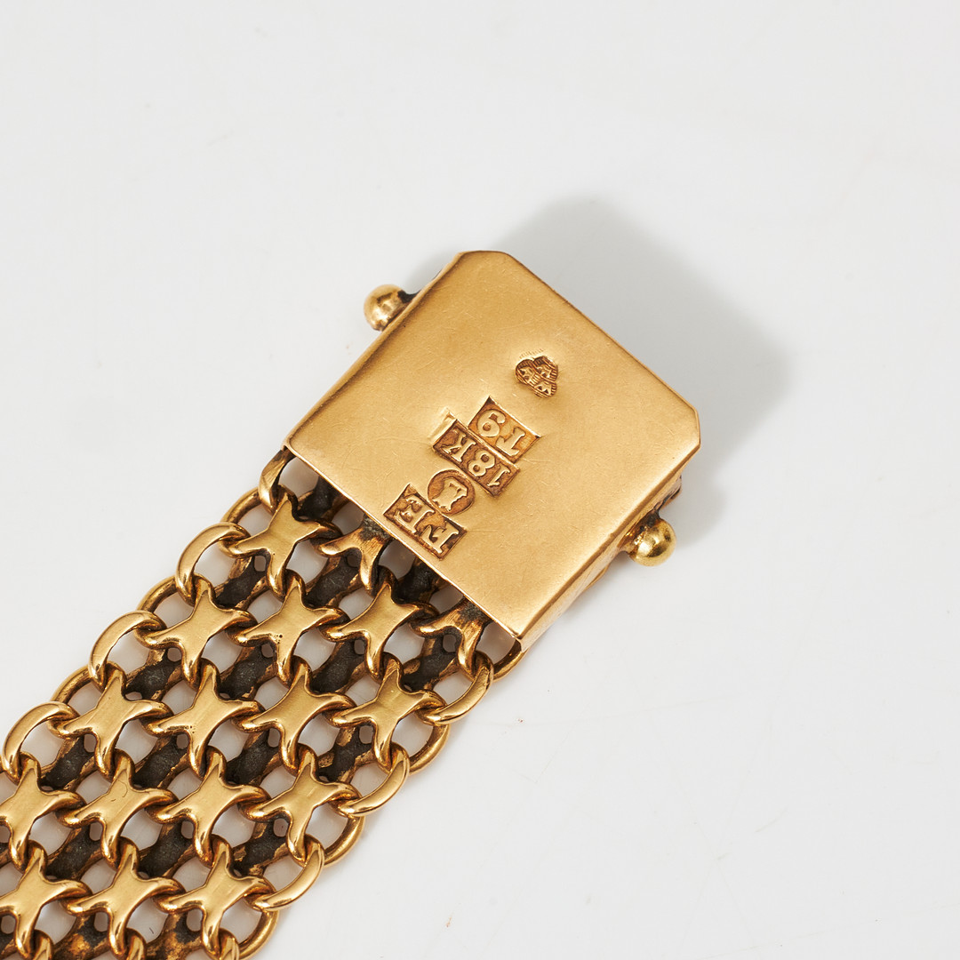 ARMBAND, 18 k guld, x-länk, Esto AB Guldvarufirman, Stockholm 1969.