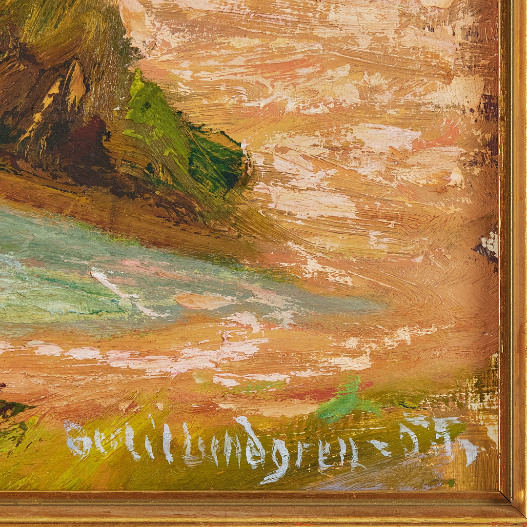 BERTIL LUNDGREN (1900-1979), Aftonsol, 1959, olja på duk, signerad och daterad.