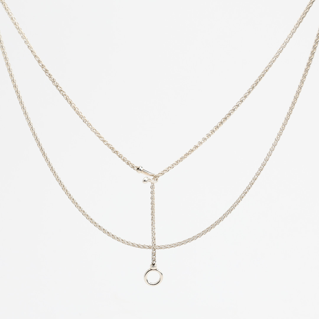 GEORG JENSEN. Halskedja, sterlingsilver, flätat modell.
