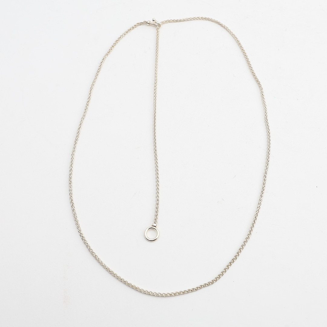 GEORG JENSEN. Halskedja, sterlingsilver, flätat modell.