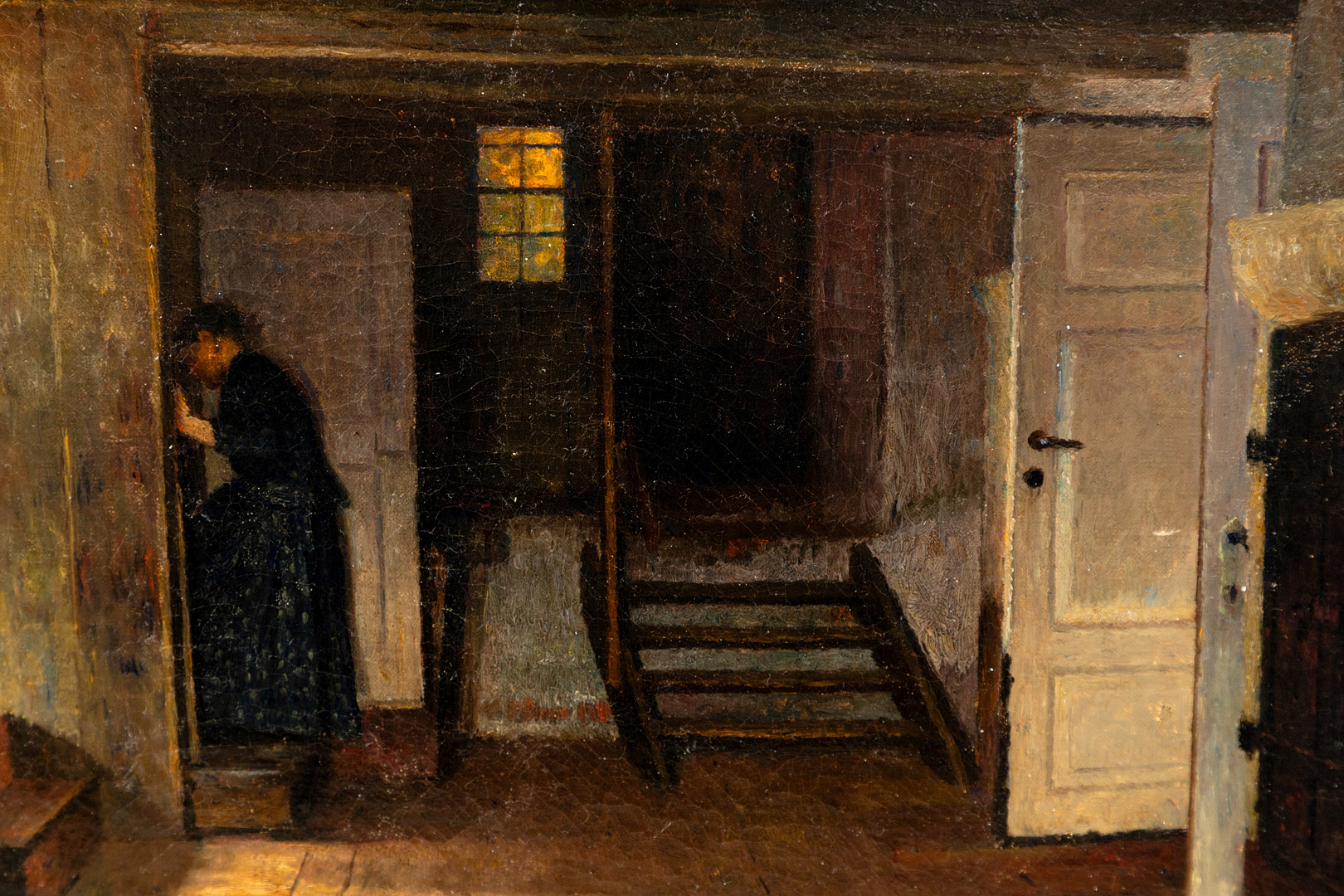 HENRIK NORDENBERG (1857-1928). Interieur mit Dame in der Tür.