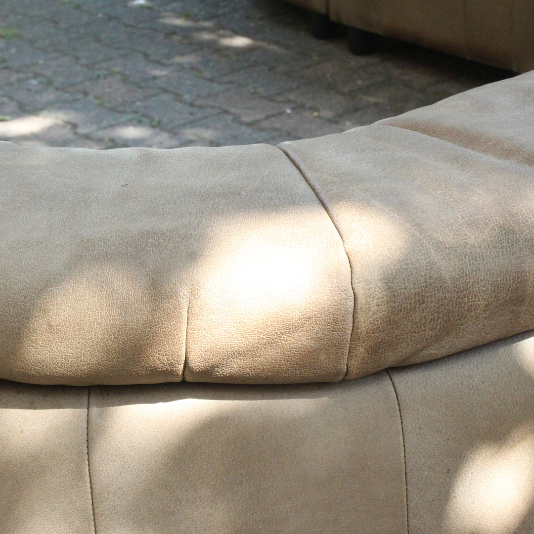 Laauser, 7-teiliges Ecksofa / Modulsofa, Leder, Deutschland, 1960er Jahre.