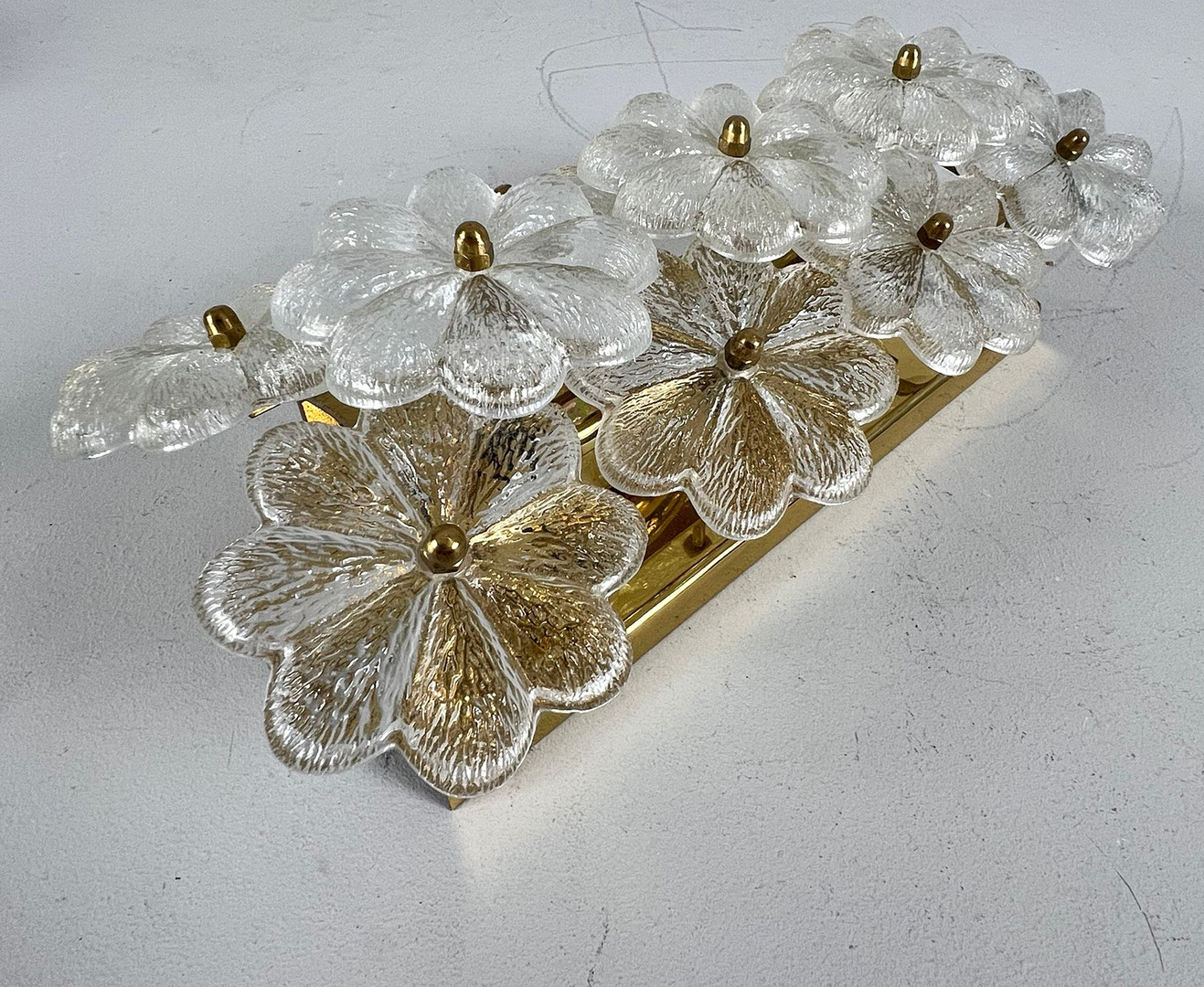 ERNST PALME. 2er Set Mid Century florale Wandlampen/Wandleuchten, 1960er Jahre.