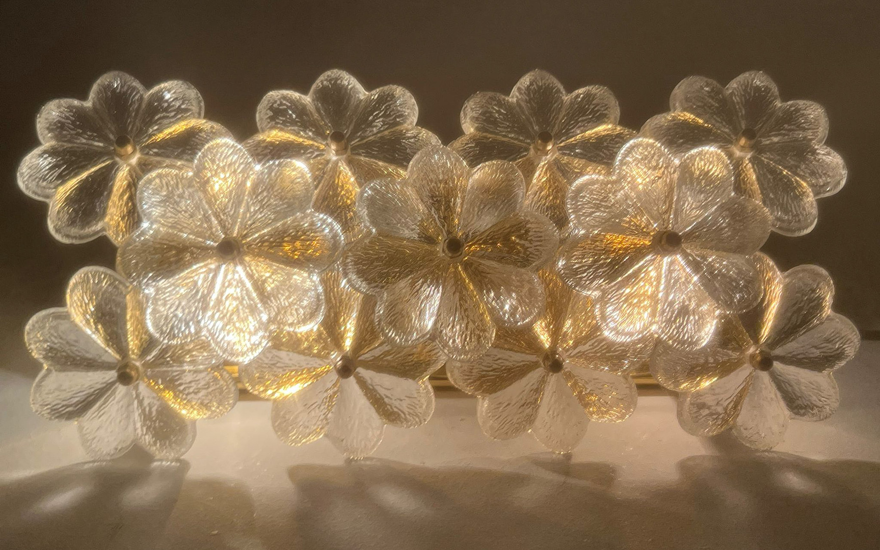 ERNST PALME. 2er Set Mid Century florale Wandlampen/Wandleuchten, 1960er Jahre.