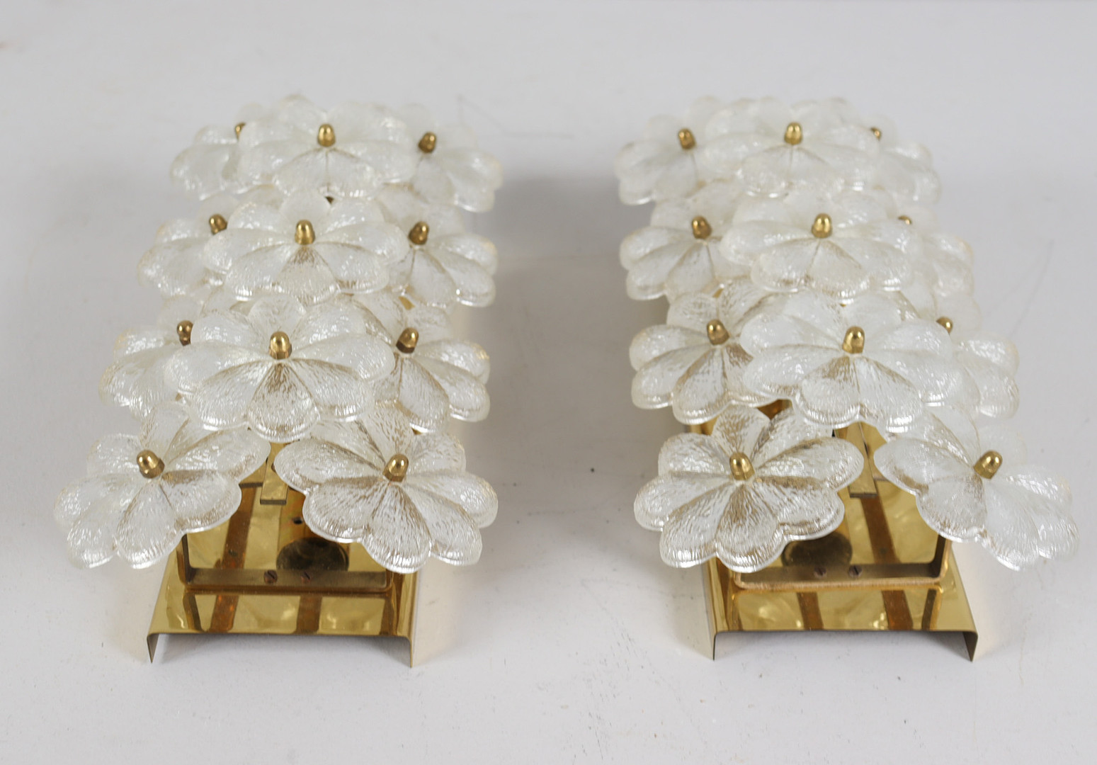 ERNST PALME. 2er Set Mid Century florale Wandlampen/Wandleuchten, 1960er Jahre.